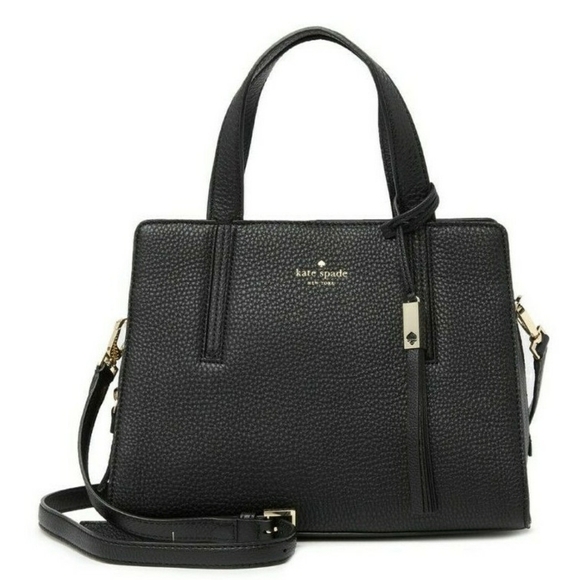 kate spade Handbags - Kate Spade Grey Street Dominque Black Satchel with Gold Accents